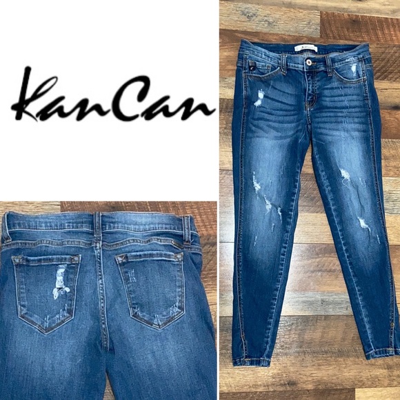 KanCan Denim - KanCan women’s blue jeans size 7  27 distressed destroyed